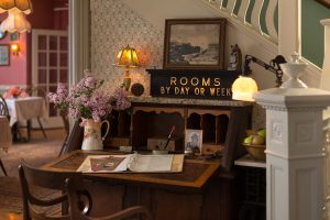 The font desk at our Penobscot bed and breakfast