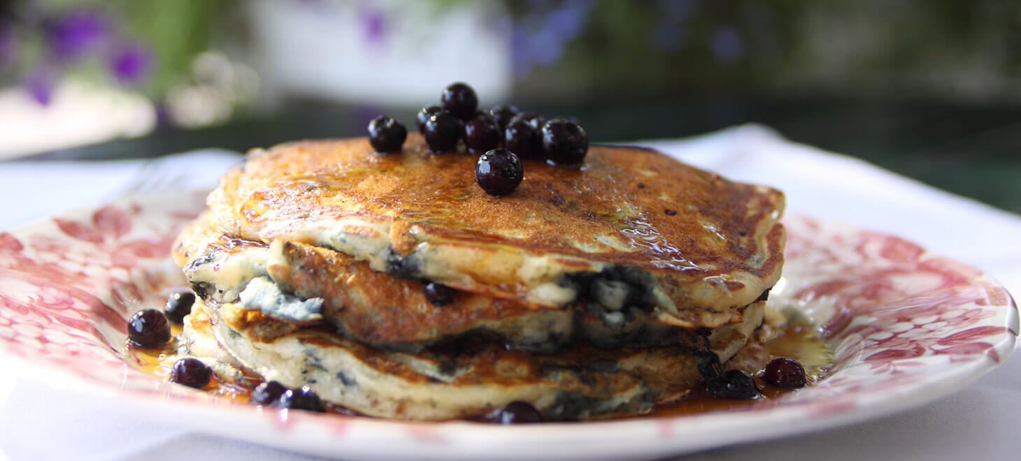 Blueberry pancakes at our Castine bed and breakfast