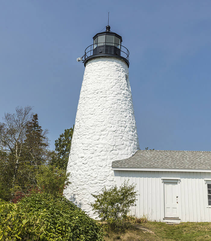 White lighthouse in Maine