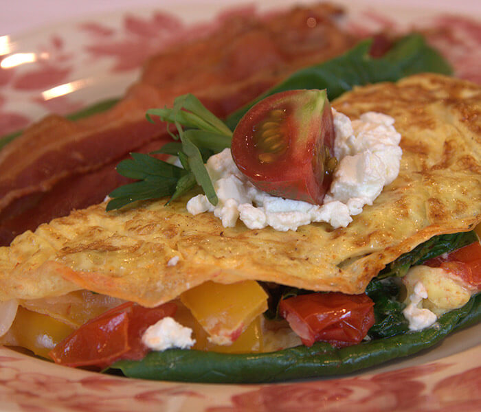 Delicious omlette filled with veggies