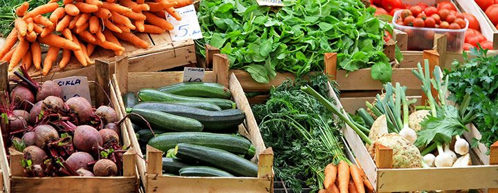 Vegetables at a farmers market