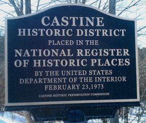 National Register of Historic Places sign in Castine, Maine